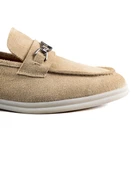 Bolero Bej Hakiki Süet Deri Erkek Loafer Ayakkabı - 5