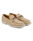 Bolero Bej Hakiki Süet Deri Erkek Loafer Ayakkabı - 2