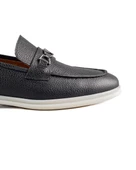 Bolero Siyah Hakiki Deri Erkek Loafer Ayakkabı - 5