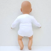 Beyaz Sade Uzun Kollu Alttan Çıt-çıtlı Badi Zıbın - 4