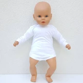 Beyaz Sade Uzun Kollu Alttan Çıt-çıtlı Badi Zıbın - 1