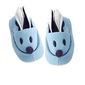 Tavşan Kulaklı Penye Kaymaz Taban Bebek Panduf Patik Mavi - 1