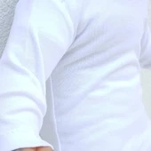 Beyaz Sade Uzun Kollu Alttan Çıt-çıtlı Badi Zıbın - 2