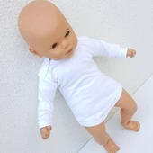 Beyaz Sade Uzun Kollu Alttan Çıt-çıtlı Badi Zıbın - 3