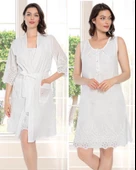 BirolGaye 12065 Fistolu Lohusa Pamuklu Gecelik Sabahlık Takım thumbnail 8