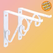 Raf Altı Raf Tutucu Ayak Ferforje Beyaz Ayarlı 150x110 mm 2 ADET thumbnail 1