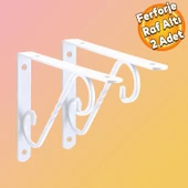 Raf Altı Raf Tutucu Ayak Ferforje Beyaz 150x110 mm 2 ADET - 1