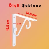 Raf Altı Raf Tutucu Ayak Ferforje Beyaz 195 x 145 mm 2 ADET thumbnail 2