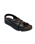 Neon AKM-108 Kadın Siyah Hakiki Deri Sandalet - 2