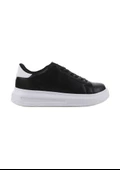 Darkstep 156 Siyah-Beyaz Cilt Kalın Taban Sneaker Ayakkabı - 4
