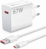 Xiaomi Redmi Mi Uyumlu Mdy-12-Eh 67W 6A %100 Orjinal Şarj Adaptörü ve USB Kablo Beyaz - 1