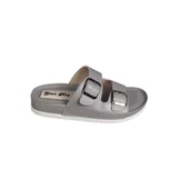 YAZKIŞ Kadın Siyah Krem Çift Tokalı Rahat Taban Terlik thumbnail 10