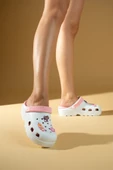 Pembe Potin Kedi Maskotlu Rahat Taban Eva Kadın Sandalet 001-0222-23 - 9