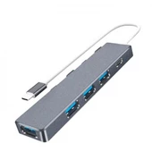 Polham 5in1 PD Type C 4x USB Girişli 1x USB C Girişli Çevirici Çoğaltıcı Adaptör Hub, Ultra Hızlı - 1