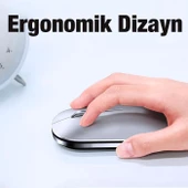 Polham 2.4Ghz Ultra Sessiz Şarjlı Ergonomik Kablosuz Magic Mouse, Apple, Microsoft Uyumlu Mouse - 3