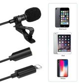Polham 120 CM iPhone Lightning Kablolu ve 3.5MM Jack Çıkışlı Profesyonel Yaka Mikrofonu, Kayıt Mikrofonu - 2