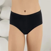 Şahinler B012 Kadın %100 Pamuk Ribana Yüksek Bel Kom Külot  Siyah XXL - 2