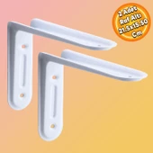 Raf Altı Raf Tutucu Ayak Ferforje Beyaz Klas 21.5 x 15.5 cm  2 ADET (No:2) thumbnail 1