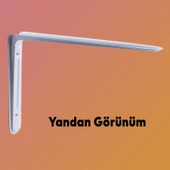 Raf Altı Raf Tutucu Ayak Ferforje Beyaz Klas  26.5 x 18.5 cm  2 ADET (No:3) - 3