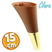 Clara Mobilya Kanepe Sehpa TV Ünitesi Baza Koltuk Ayağı Kahverengi Ceviz Gold Renk 15 cm (4 Adet) thumbnail 2