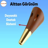 Clara Mobilya Kanepe Sehpa TV Ünitesi Baza Koltuk Ayağı Kahverengi Ceviz Gold Renk 15 cm (4 Adet) thumbnail 5