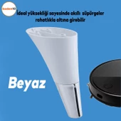 Clara Mobilya Kanepe Sehpa TV Ünitesi Baza Koltuk Ayağı Beyaz Krom Renk 15 cm (4 Adet) - 4