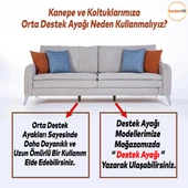 Clara 6'lı Set Mobilya Koltuk Kanepe Konsol Yatak Tv Ünite Destek Ayağı Beyaz 18 Cm Ayakları - 3