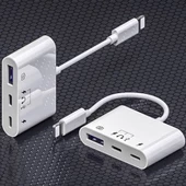 Polham Apple İphone Otg Hub Type C To Kulaklık Usb Kamera Okuyucu İphone Klavye Mouse Okuyucu Hub - 4