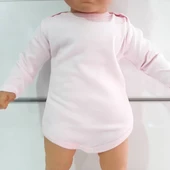 Pembe Sade Uzun Kollu Alttan Çıt-çıtlı Badi Zıbın - 2