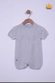 Tavşan İşlemeli Bebek Yazlık Triko Tulum 11606 - 12
