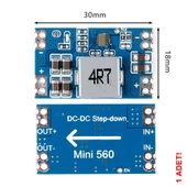 Mini560 5V 5A Voltaj Düşürücü Modül Güç Kaynağı 7-20V Step Down thumbnail 1