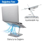 Polham 11-17 İnch Yükseklik Ayarlamalı, Soğutuculu Tablet ve Laptop Standı, 360 Derece Dönebilen - 4