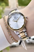 Daniel Klein DKISTE80 Gold Gümüş Renk Kesme Camlı Kadın Kol Saati ve Bileklik thumbnail 1