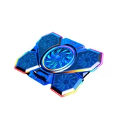 Polham 5 Adet Fanlı RGB Işıklı Ultra Sessiz Isı Göstergeli Notebook Soğutucu Stant, 2 USB Girişli - 1
