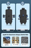 Polham Otomatik Kilit Sistemli Sarsılmaz Düşmez Gidon Uyumlu Bisiklet, Motosiklet Telefon Tutucu - 2