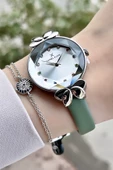 Daniel Klein DKISTE41 Yeni Model Mint Yeşili Renk Deri Kordon Kadın Kol Saati ve Bileklik thumbnail 2