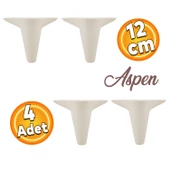 Aspen Lüks Mobilya Kanepe Koltuk Tv Ünitesi Baza Ayağı Ayakları 12 Cm Krem Ayak (4 ADET) - 1
