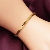 Balıksırtı İtalyan 14 Ayar Altın Bileklik 5 mm. Enli thumbnail 2