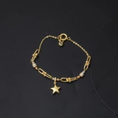 14 Ayar Yıldız Tiffany Pandora Altın Bileklik thumbnail 3