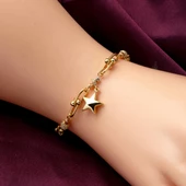 14 Ayar Yıldız Tiffany Pandora Altın Bileklik thumbnail 2