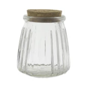 12 Adet 120cc Çok Çizgili Geniş Ağızlı Cam Şişe Kavanoz - 1