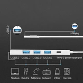 Polham 5in1 USB To 4x USB Girişli 1x USB C Girişli Çevirici Çoğaltıcı Adaptör Hub, Ultra Hızlı - 2