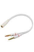 Kulaklık Mikrofon Çoklayıcı 3.5mm Splitter Switch Dönüştürücü Adaptör - 3