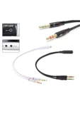 Kulaklık Mikrofon Çoklayıcı 3.5mm Splitter Switch Dönüştürücü Adaptör - 8