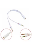 Kulaklık Mikrofon Çoklayıcı 3.5mm Splitter Switch Dönüştürücü Adaptör - 1