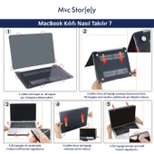 Macbook Air Kılıf 13.6 inç M2-M3-M4 Simli Kaplama G1505 (13.6” Air) A2681 A3113 A3240 ile Uyumlu - 9