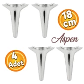 Aspen Lüks Mobilya Kanepe Koltuk Tv Ünitesi Konsol Ayağı Ayakları 18 Cm Krom Ayak (4 ADET) - 1