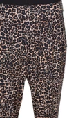 Barem Kadın Şule Pileli Leopar Penye Desenli Siyah Pantolon - 2