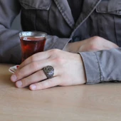Lucky Life 925 Ayar Gumuss  Süleyman Peygamber Mührü Erkek Yüzük - 3