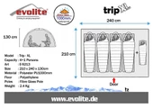 Evolite Trip XL Monodome 4+1 Kişilik Kamp Çadırı thumbnail 2